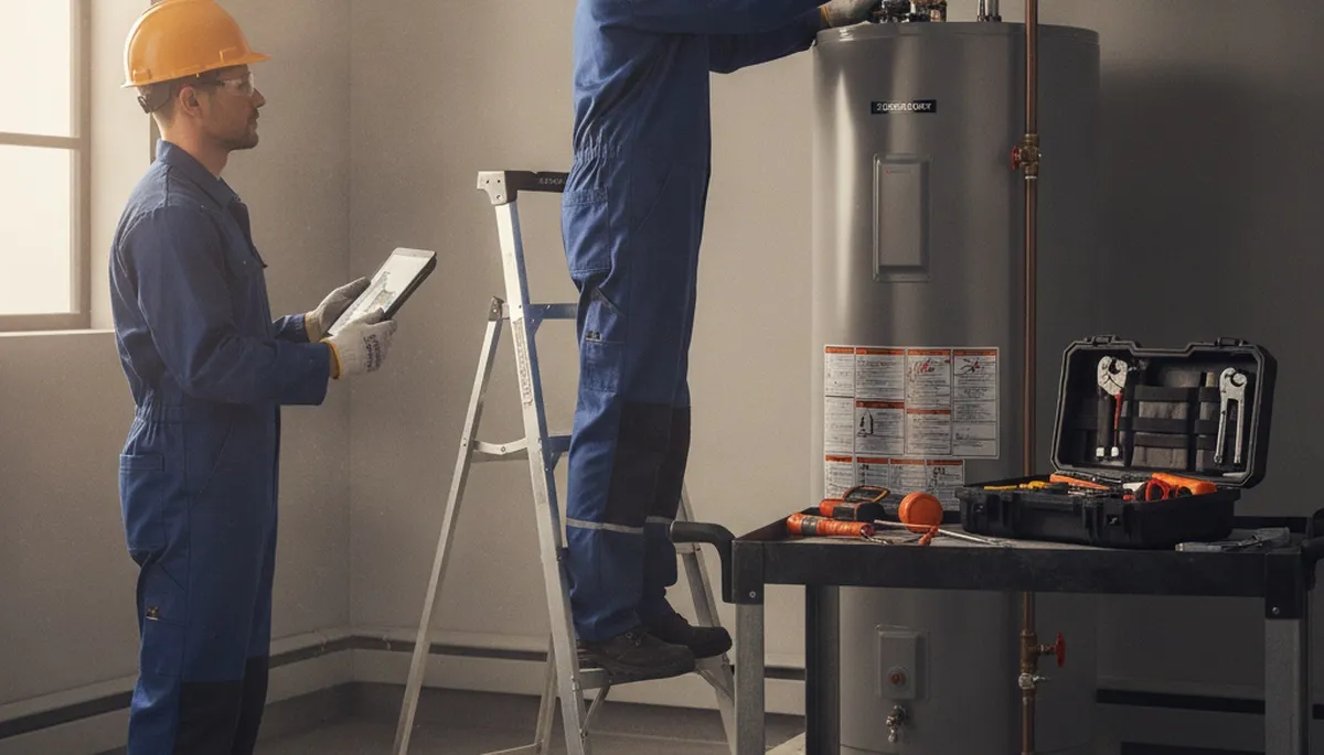 Vancouver, WA plumber repairing a water heater for reliable home service